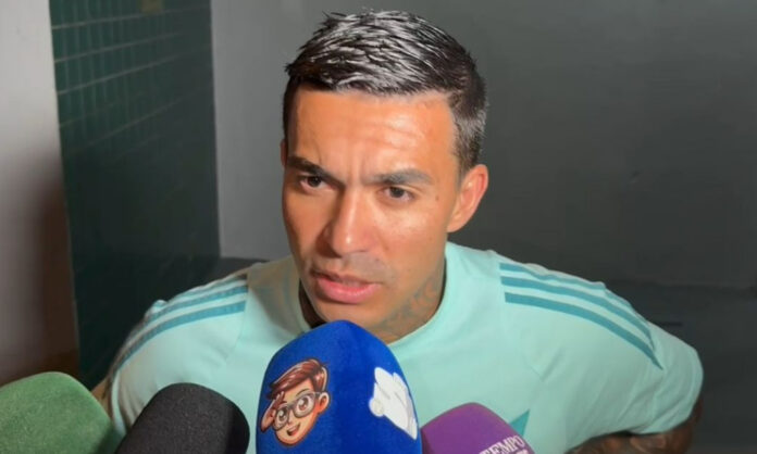 Dudu em entrevista na Zona Mista após jogo com América-MG