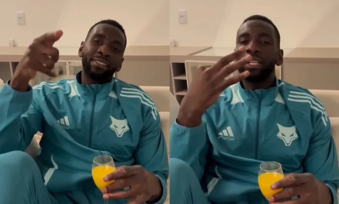 Bolasie, atacante do Cruzeiro, em vídeo publicado nas redes sociais