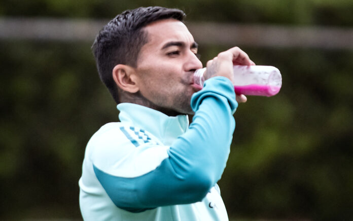 Dudu, atacante do Cruzeiro, em treino na Toca II