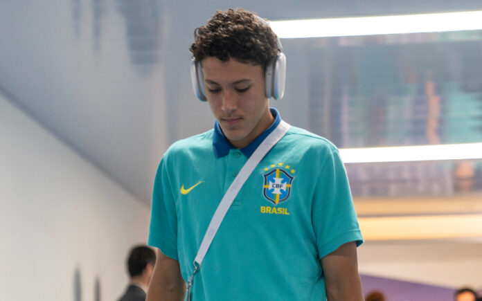 Felipe Morais, do Cruzeiro, em jogo do Brasil Sub-17