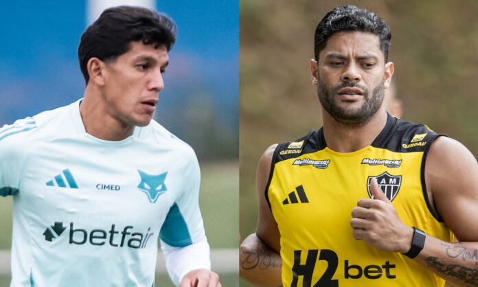 Lucas Romero e Hulk Lucas Romero, do Cruzeiro, e Hulk, do Atlético-MG, vão se enfrentar