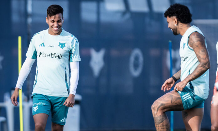 Kaio Jorge e Gabigol em treino do Cruzeiro